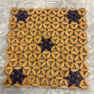 Wooden Flexible Bead Daisy Trivets MCM Set Of 2, Hot Pads VTG 1970s